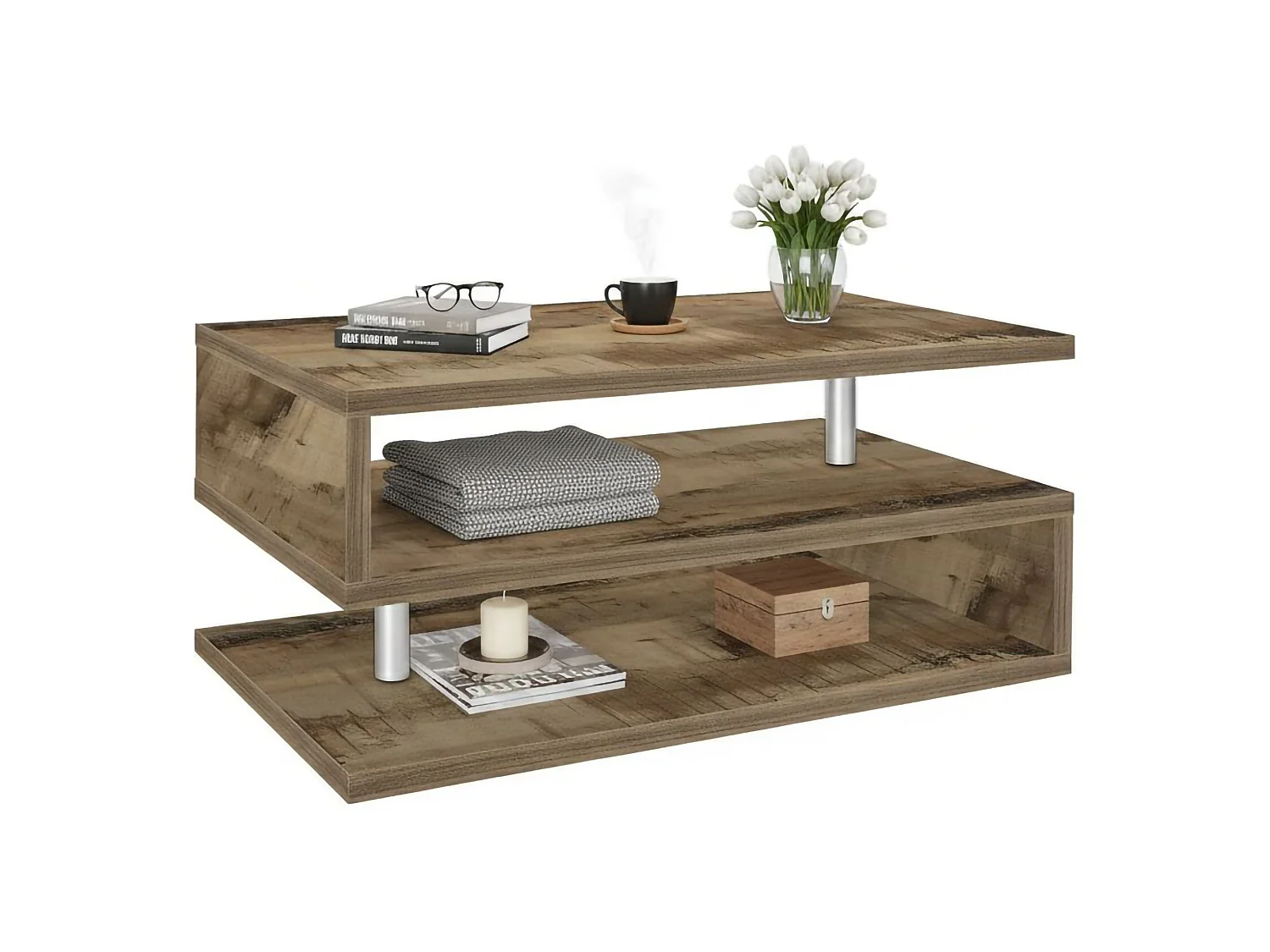 Dcambias-safeinzettafel, woonkamermeubel, laag opslogmeubel, koffietaf, 90x55h41 cm, esdoor