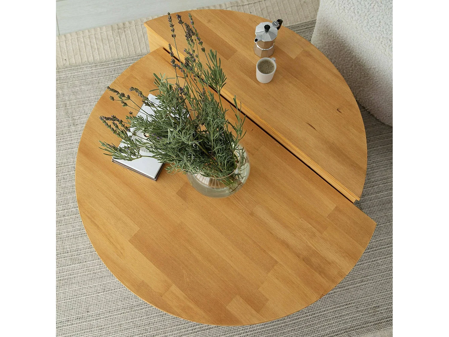 Table basse Canopus, Table basse, Porte-revues pour canapé, Etagère de salon, 90x60h35 cm, Chêne