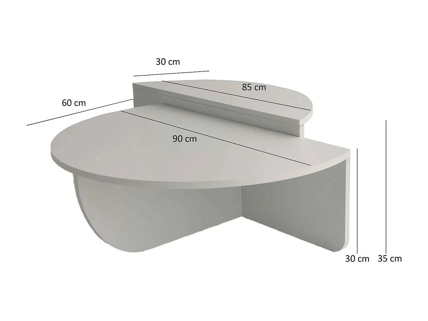 Mesa de café Dgiarett, Mesa de centro baja, Revistero para sofá, Estante de la sala de estar, 90x60h35 cm, Roble