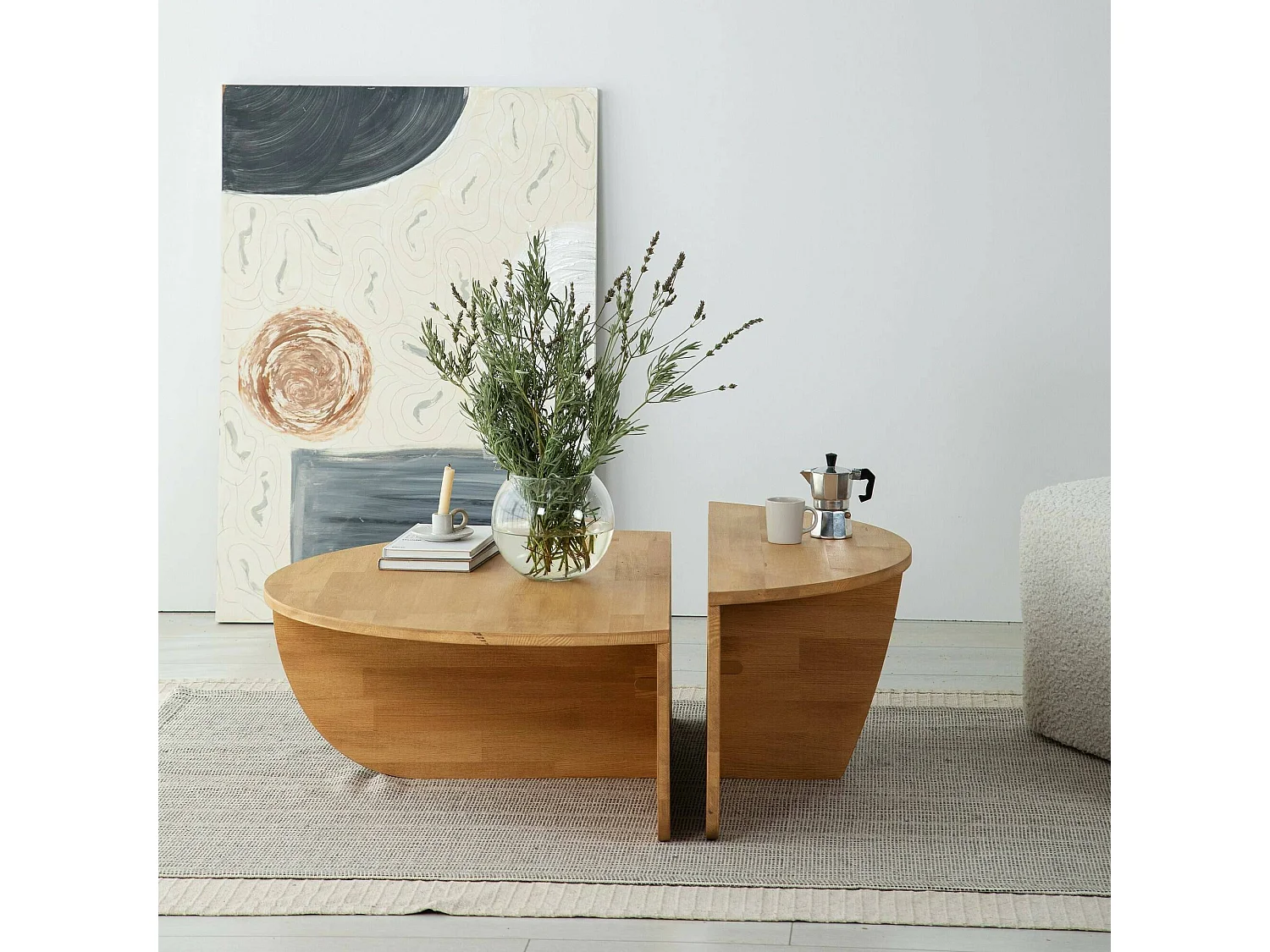 Mesa de café Dgiarett, Mesa de centro baja, Revistero para sofá, Estante de la sala de estar, 90x60h35 cm, Roble