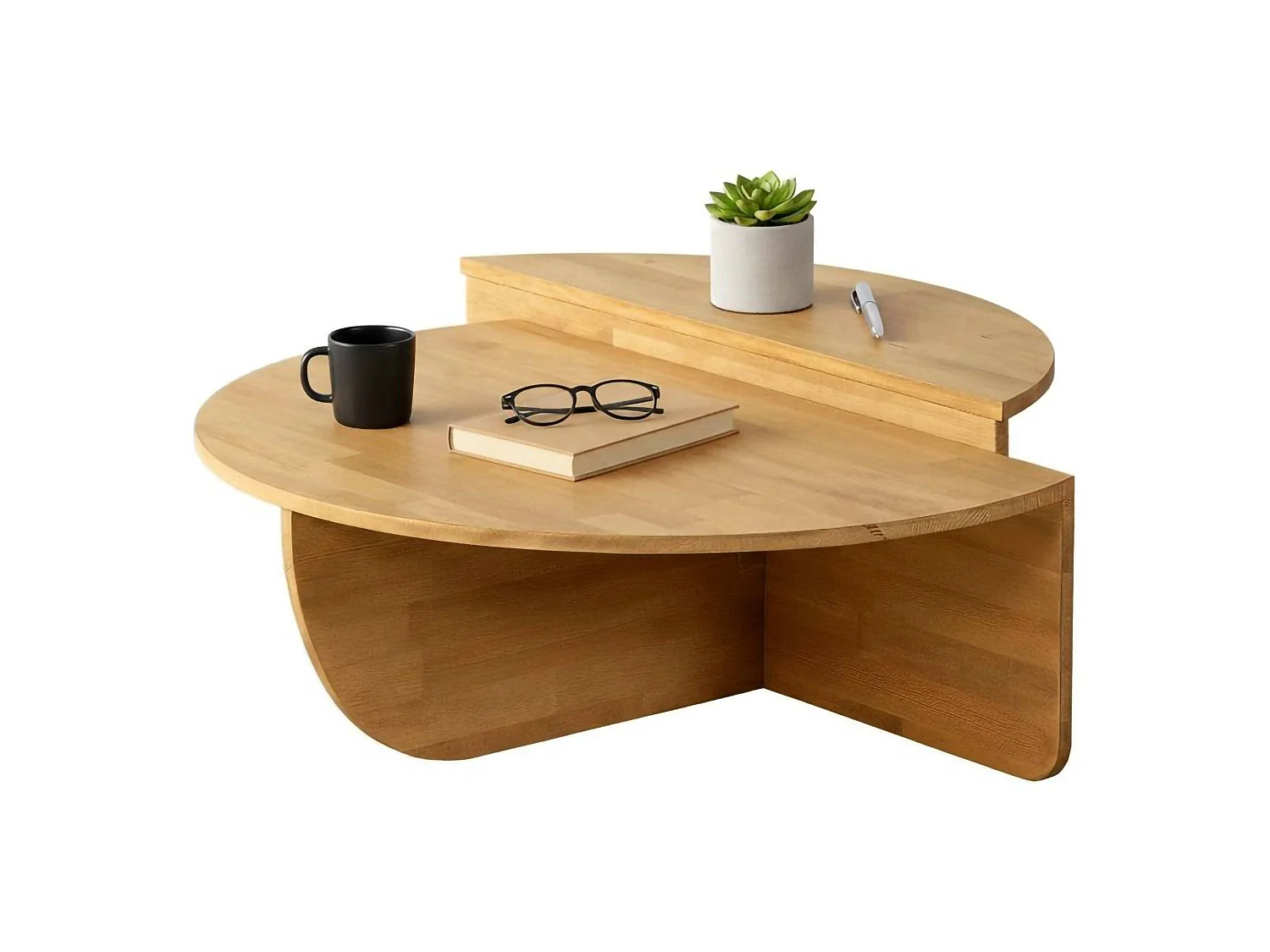 Table basse Canopus, Table basse, Porte-revues pour canapé, Etagère de salon, 90x60h35 cm, Chêne