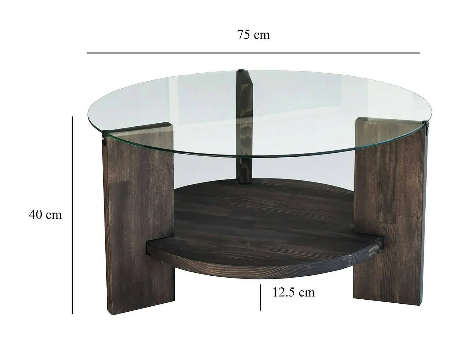 Mesa de centro DCaporal, Mesa de café, Porta-revistas para sofá, Prateleira para sala, 75x75h40 cm, Antracite