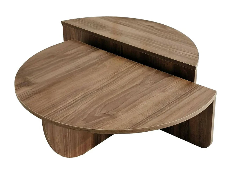 Dmora - Tavolino da salotto Azim, 90x90h35 cm, Noce Scuro