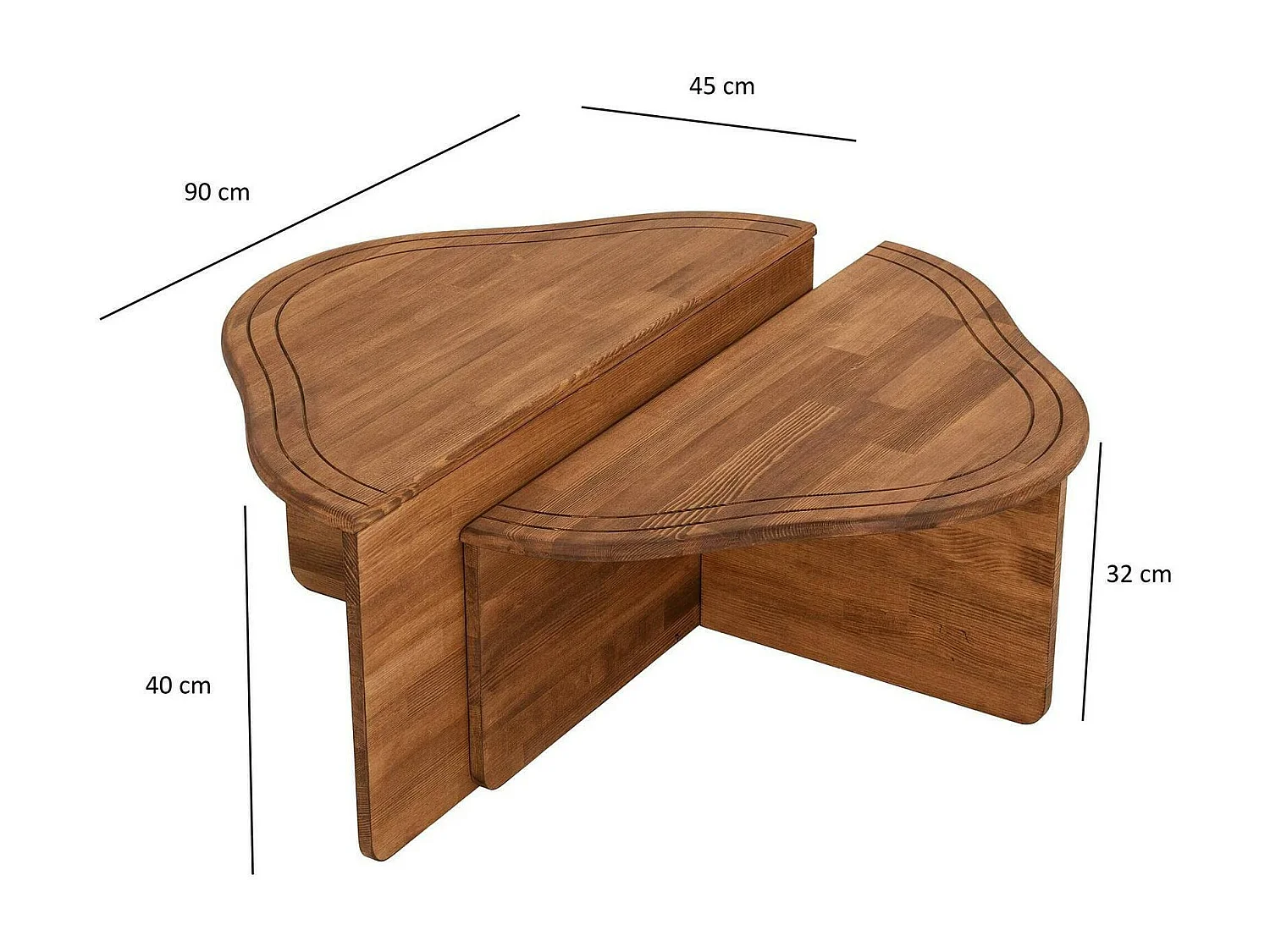 Dmora - Tavolino da salotto Emiri, 90x90h40 cm, Quercia