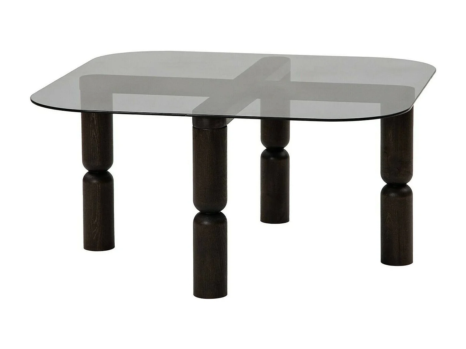 Mesa de café Dpervers, Mesa de centro baja, Revistero para sofá, Estante de la sala de estar, 80x80h40 cm, Antracita y Ahumado