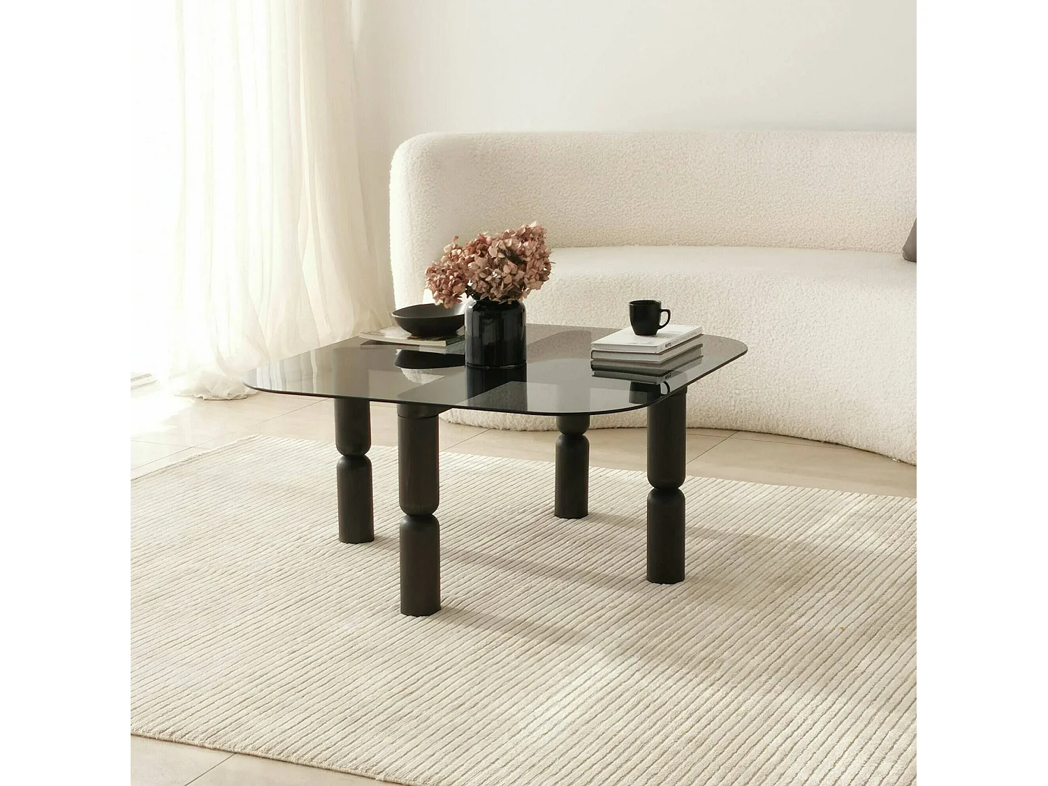 TDpervers Woonkamer Schort, Salontafel, Sofa Review Rack, Woonkamer Plank, 80x80h40 cm, Antraciet en Rook