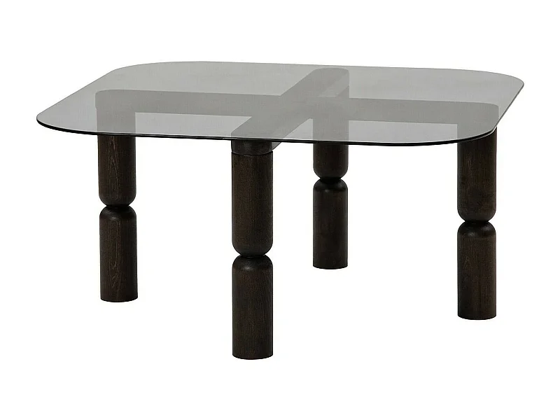 Tavolino da Salotto Gran, Effetto Fumè, 80x80x40h cm Nero Antracite