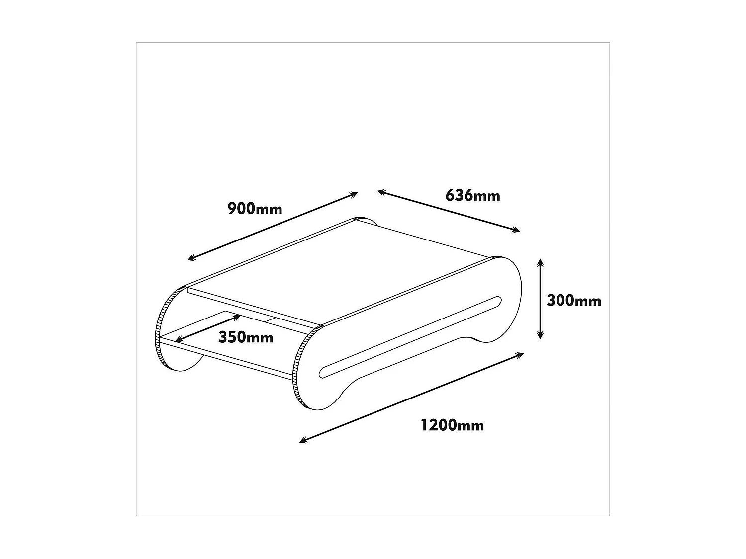 Table basse Karaka, Table basse, Porte-revues pour canapé, Etagère de salon, 120x64h30 cm, Noyer et Blanc