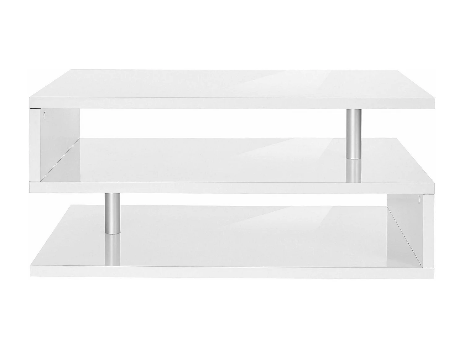 Mesa de caféDcambias, Mesa de estar, Armário de armazenamento baixo, Mesa de café, 90x55h41 cm, Branco brilhante