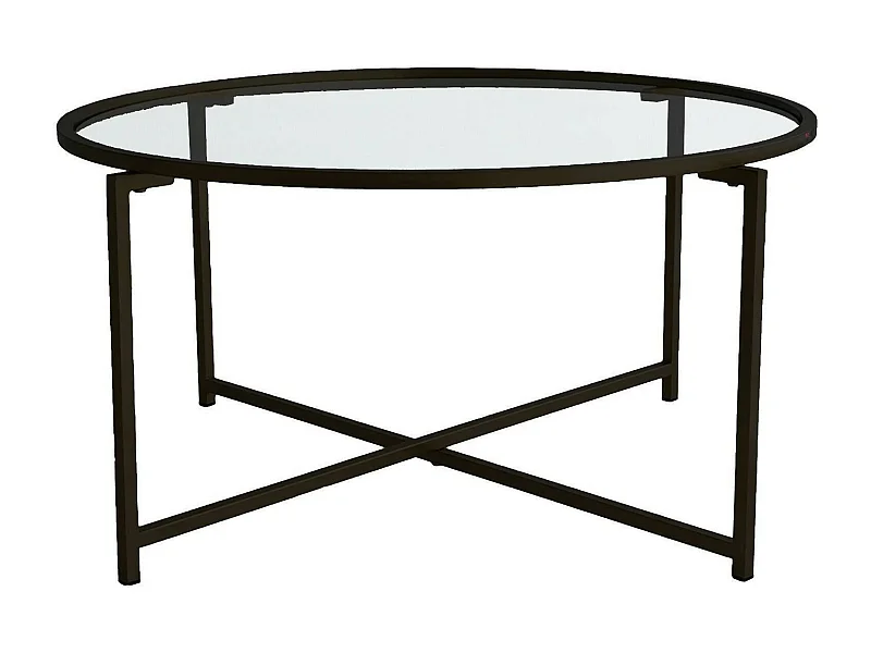 Dmora - Tavolino da salotto Ecaterina, 83x82h40 cm, Nero