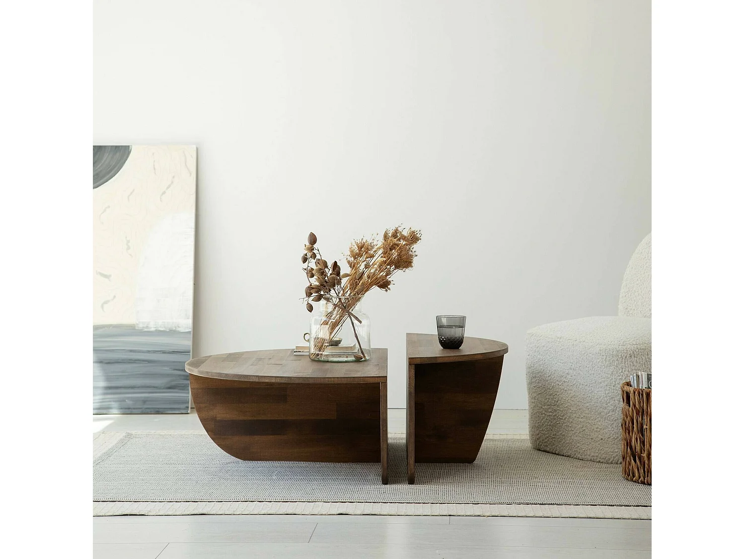 Table basse Canopus, Table basse, Porte-revues pour canapé, Etagère de salon, 90x60h35 cm, Noyer