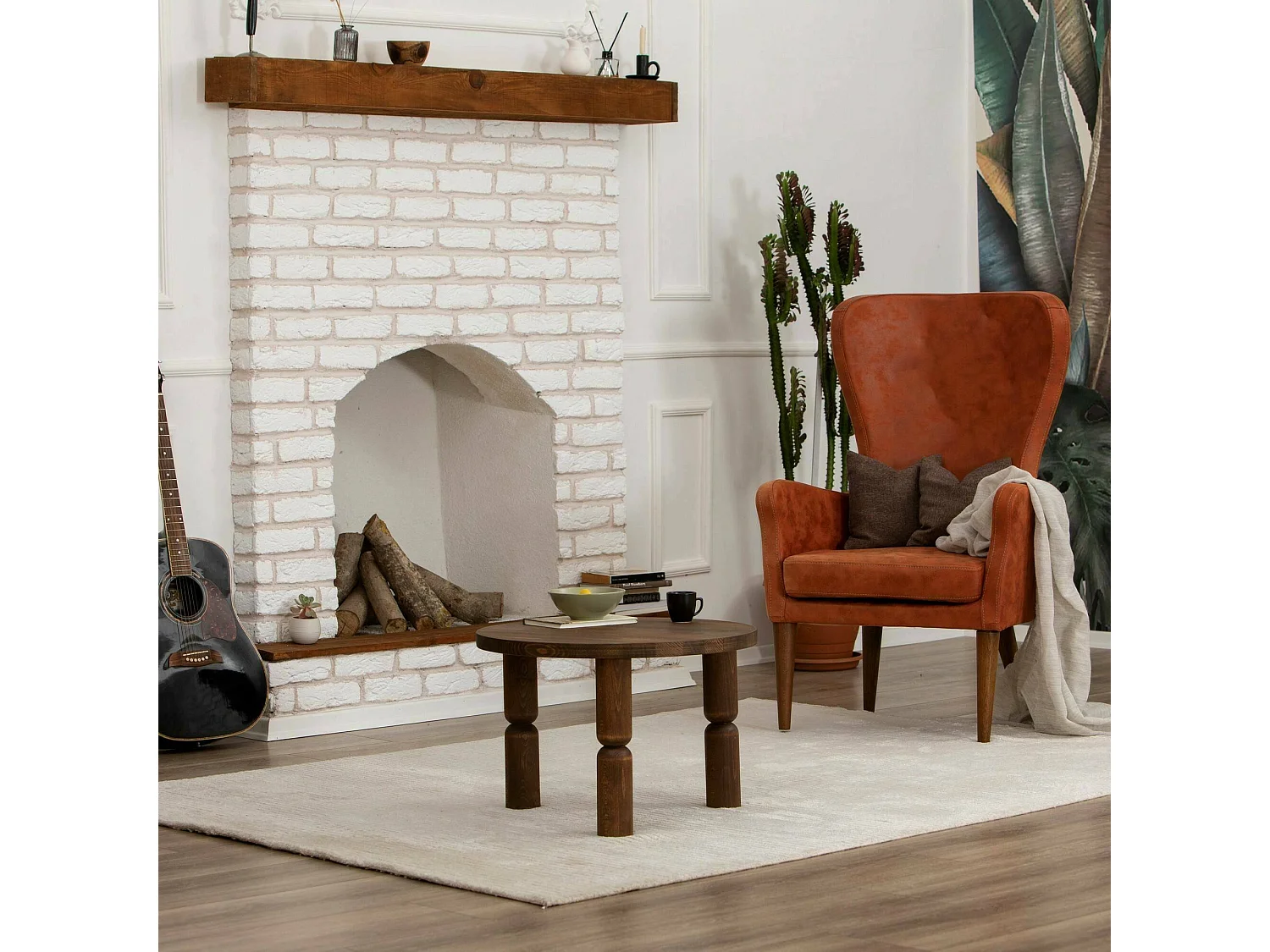 Wohnzimmertisch Dpedron, Niedriger Wohnzimmertisch, Kaffeeregal, Couchtisch für Sofa, 60x60h40 cm, Nussbaum