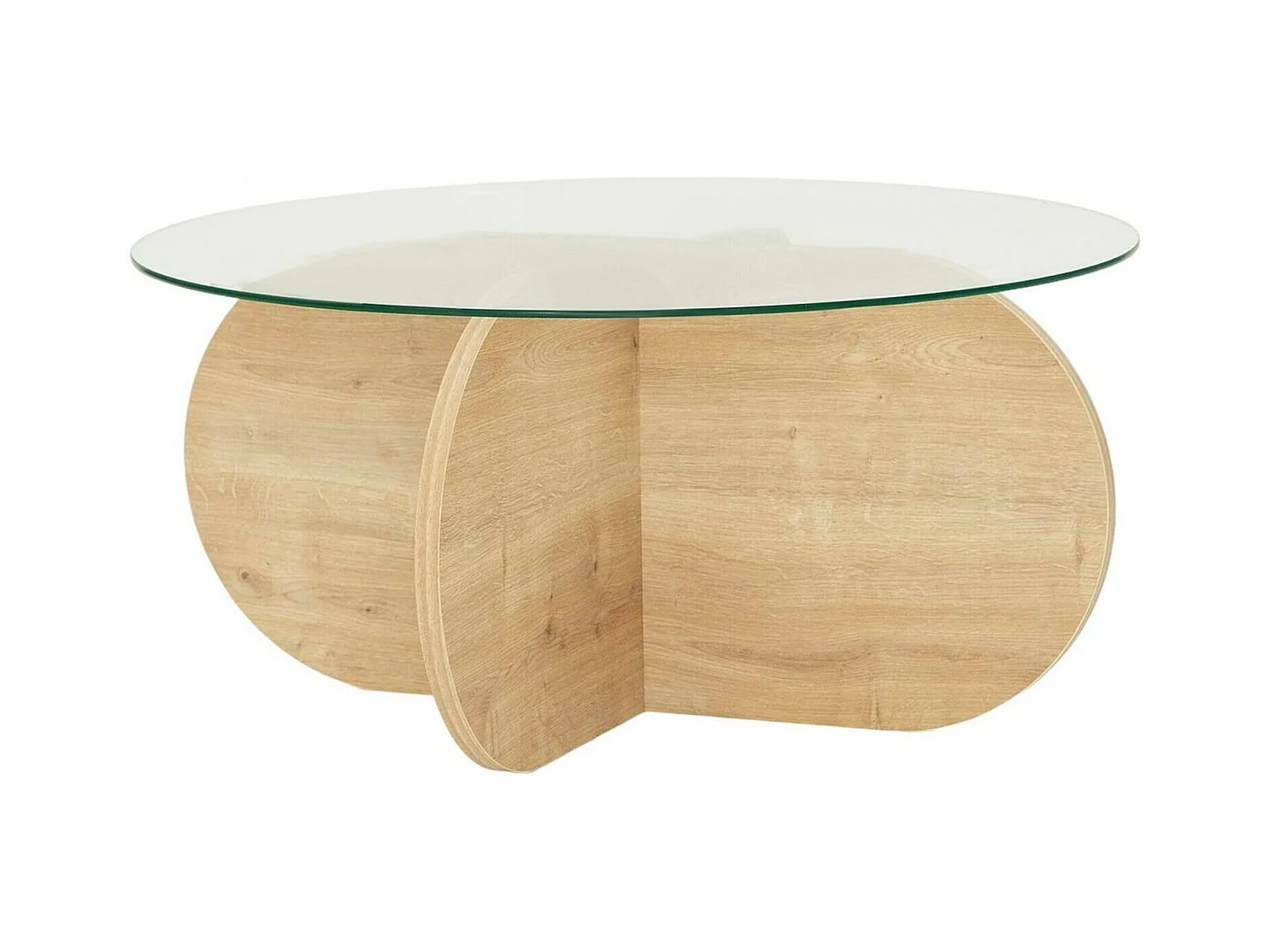 TavDalcibiad sala de estar, Mesa de café, Porta-revistas para sofá, Prateleira para sala, 75x75h35 cm, Carvalho