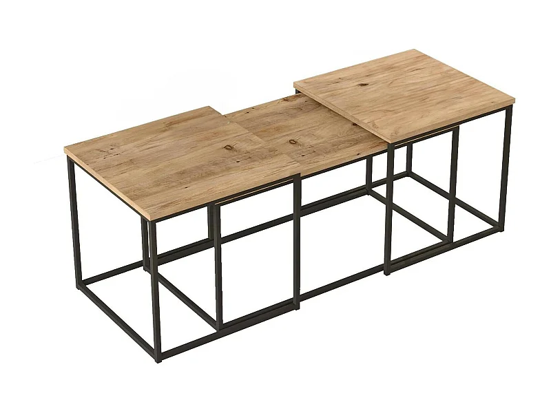 Dnocer-satal, koffietafeltafel, bankrek, woonkamerplank, 190x50h48 cm, Eik