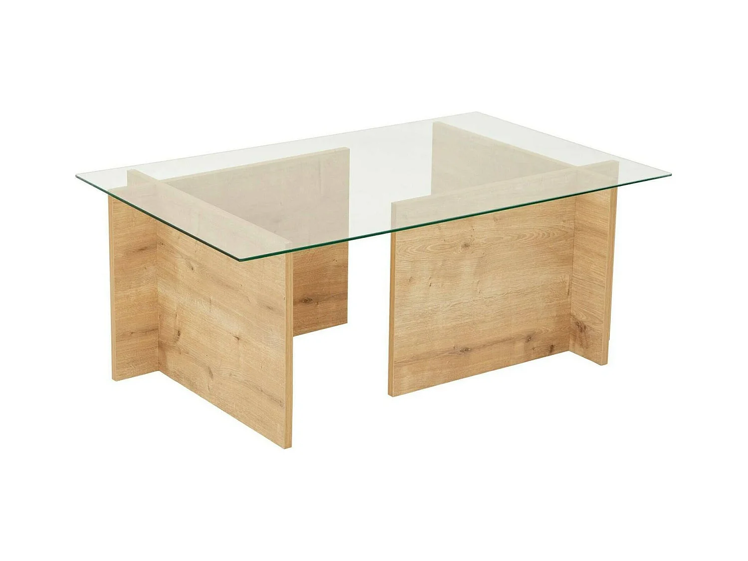 Mesa de café Dfontola, Mesa de centro baja, Revistero para sofá, Estante de la sala de estar, 105x65h40 cm, Roble