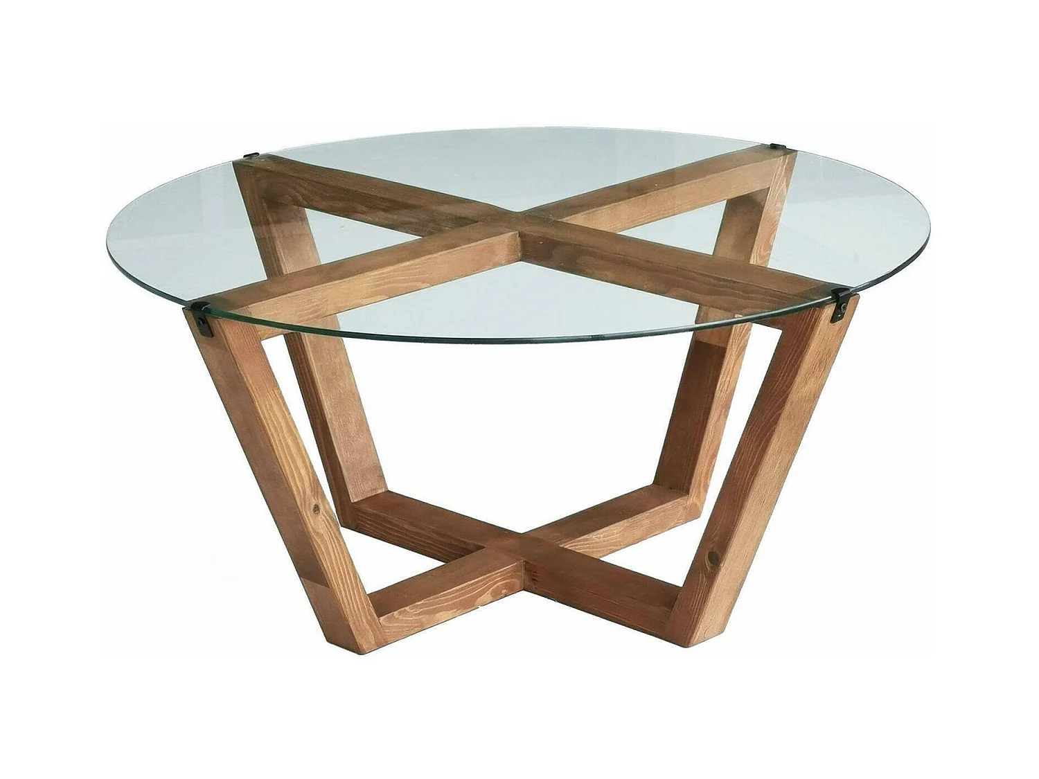 Table basse Arion, Table basse, Porte-revues pour canapé, Etagère de salon, 75x75h35 cm, Noyer