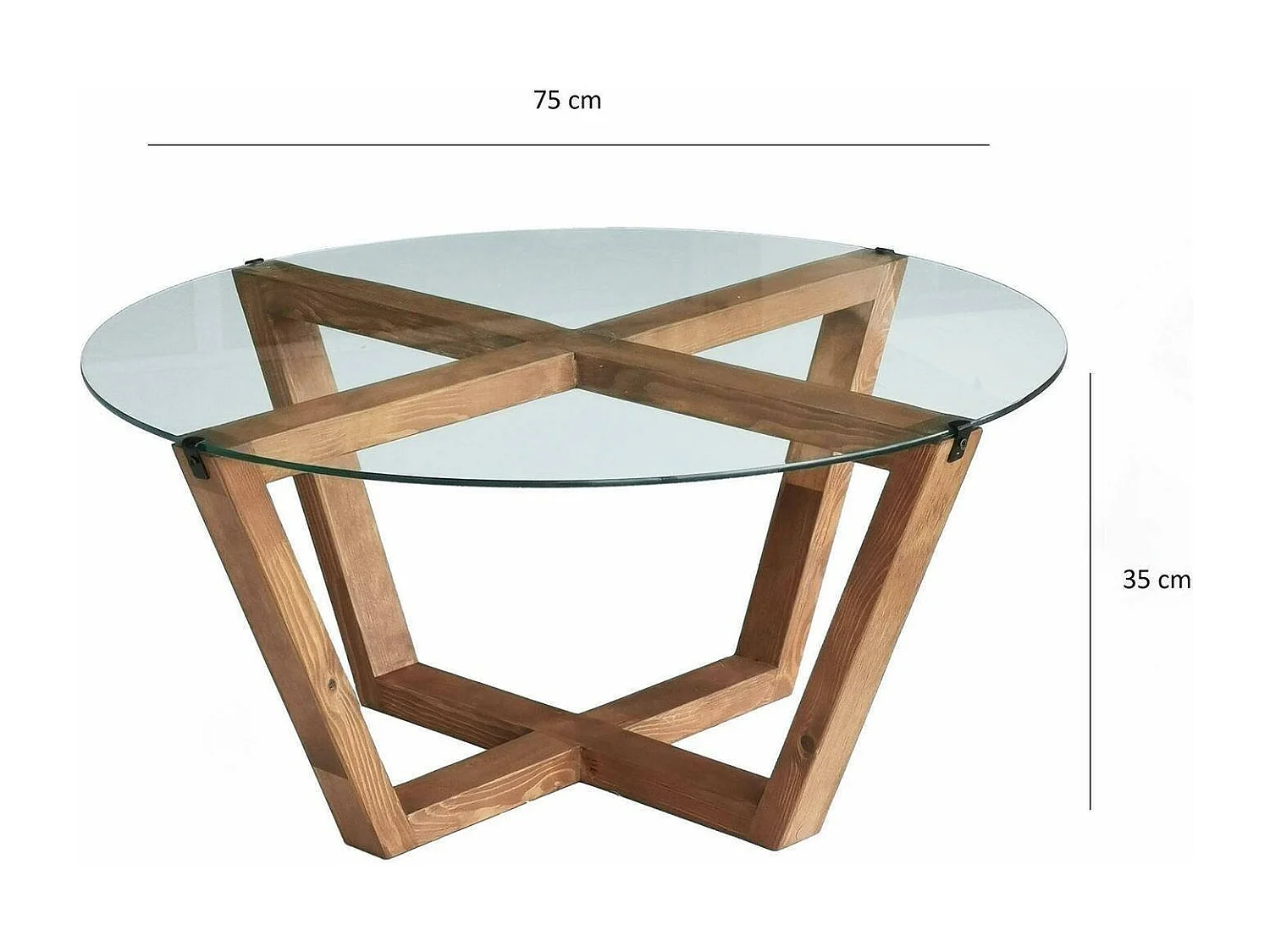 Wohnzimmertisch Dflorenz, Niedriger Wohnzimmertisch, Kaffeeregal, Couchtisch für Sofa, 75x75h35 cm, Nussbaum