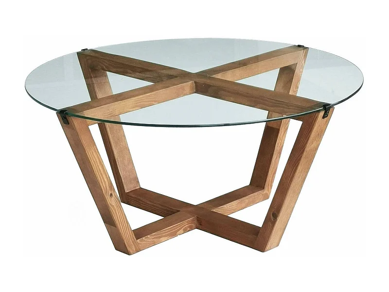 Table basse Arion, Table basse, Porte-revues pour canapé, Etagère de salon, 75x75h35 cm, Noyer