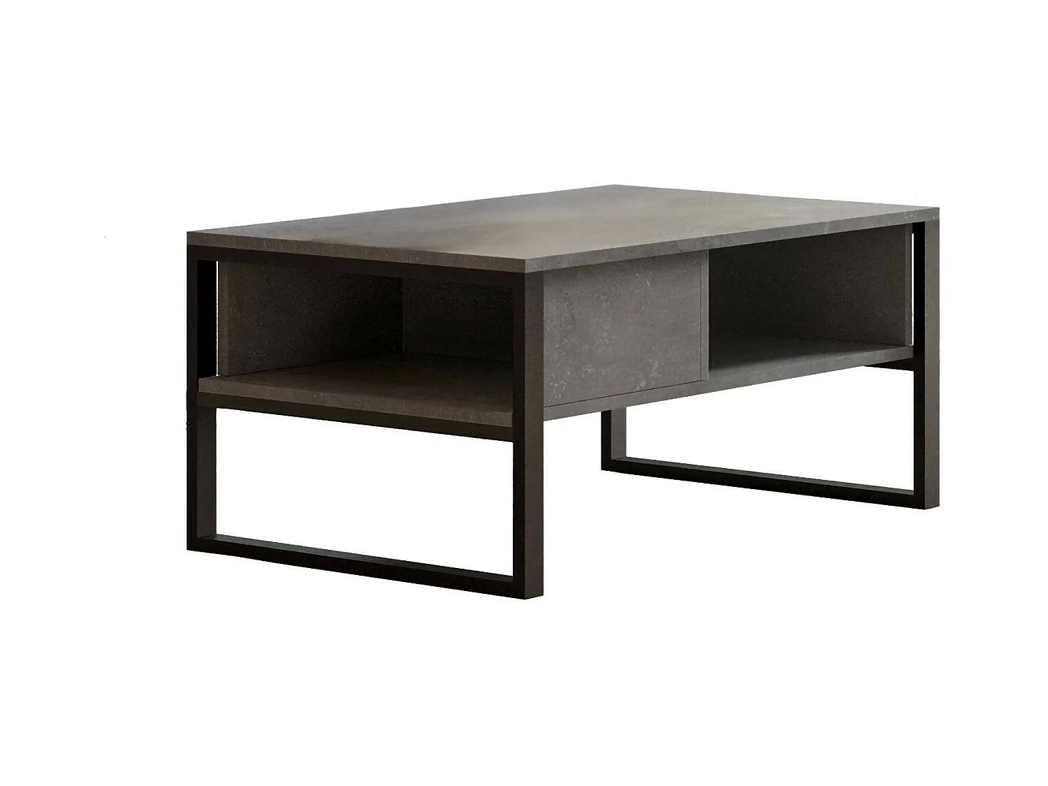 Table basse Astraia, Table basse, Porte-revues pour canapé, Etagère de salon, 100x60h44 cm, Argent