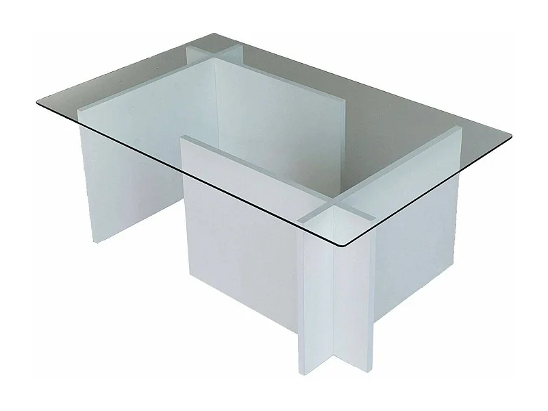 Table basse Asellus, Table basse, Porte-revues pour canapé, Etagère de salon, 105x65h40 cm, Blanc