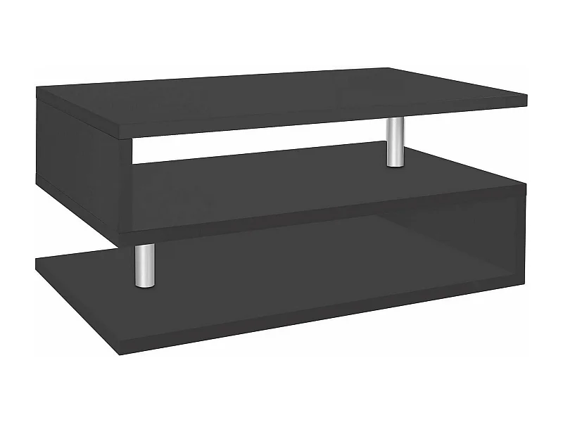 Table basse Goffredo, Table basse de salon, Meuble de rangement bas, Table basse, 90x55h41 cm, Anthracite