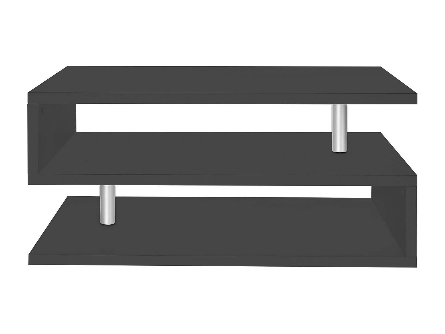 Table basse Goffredo, Table basse de salon, Meuble de rangement bas, Table basse, 90x55h41 cm, Anthracite