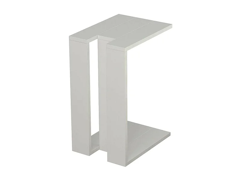 Table basse Calliope, Table basse, Porte-revues pour canapé, Etagère de salon, 30x40h57 cm, Blanc