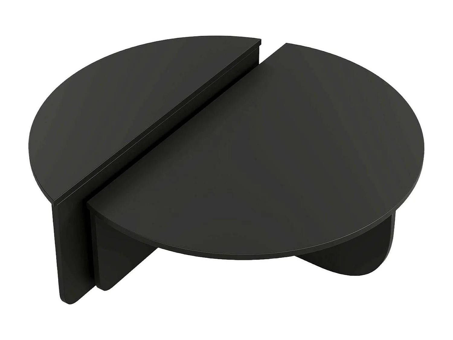Table basse Canopus, Table basse, Porte-revues pour canapé, Etagère de salon, 90x90h35 cm, Noir