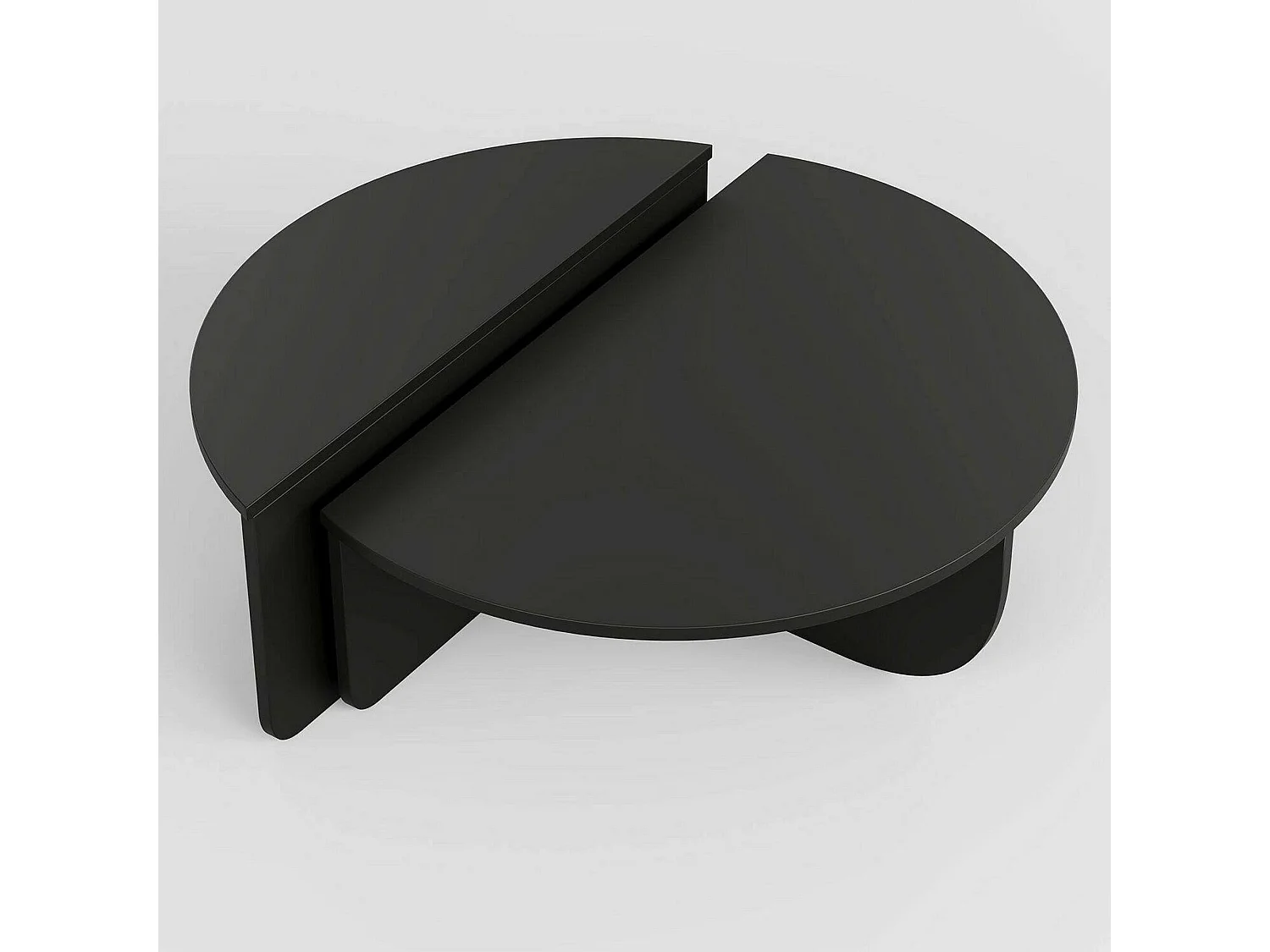 Wohnzimmertisch Dgiarett, Niedriger Wohnzimmertisch, Kaffeeregal, Couchtisch für Sofa, 90x90h35 cm, Schwarz