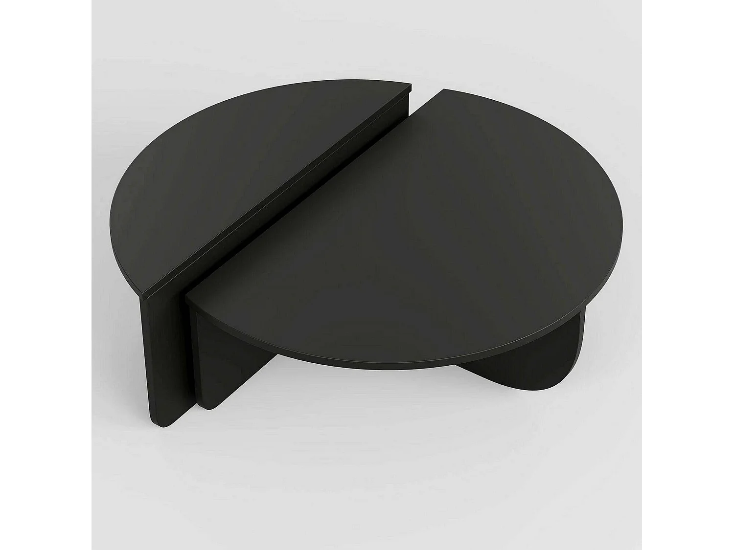 Table basse Canopus, Table basse, Porte-revues pour canapé, Etagère de salon, 90x90h35 cm, Noir