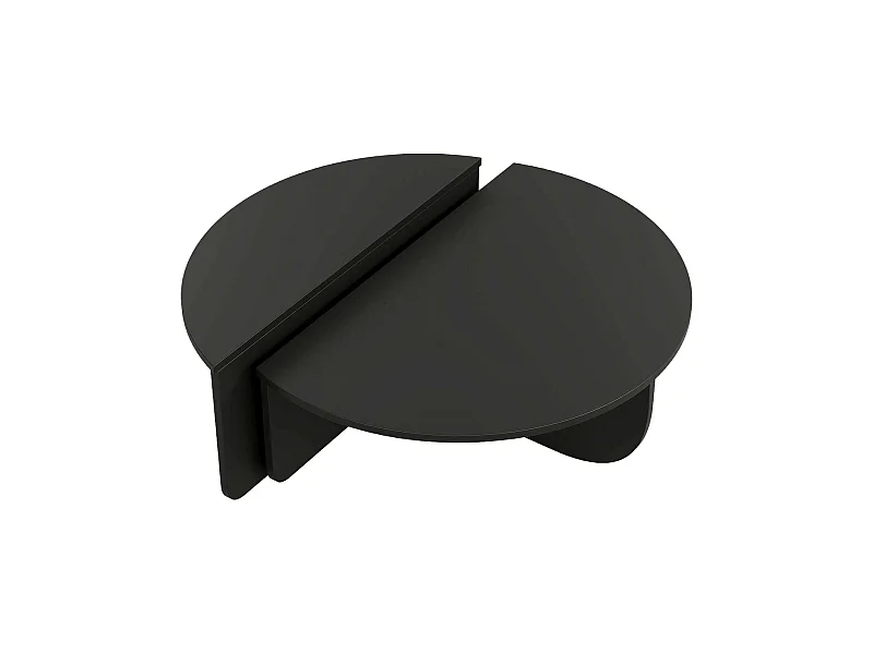 Table basse Canopus, Table basse, Porte-revues pour canapé, Etagère de salon, 90x90h35 cm, Noir