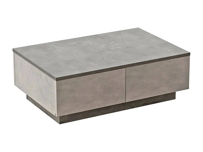 Table basse Eurus, Table basse, Porte-revues pour canapé, Etagère de salon, 90x60h32 cm, Argent et Anthracite