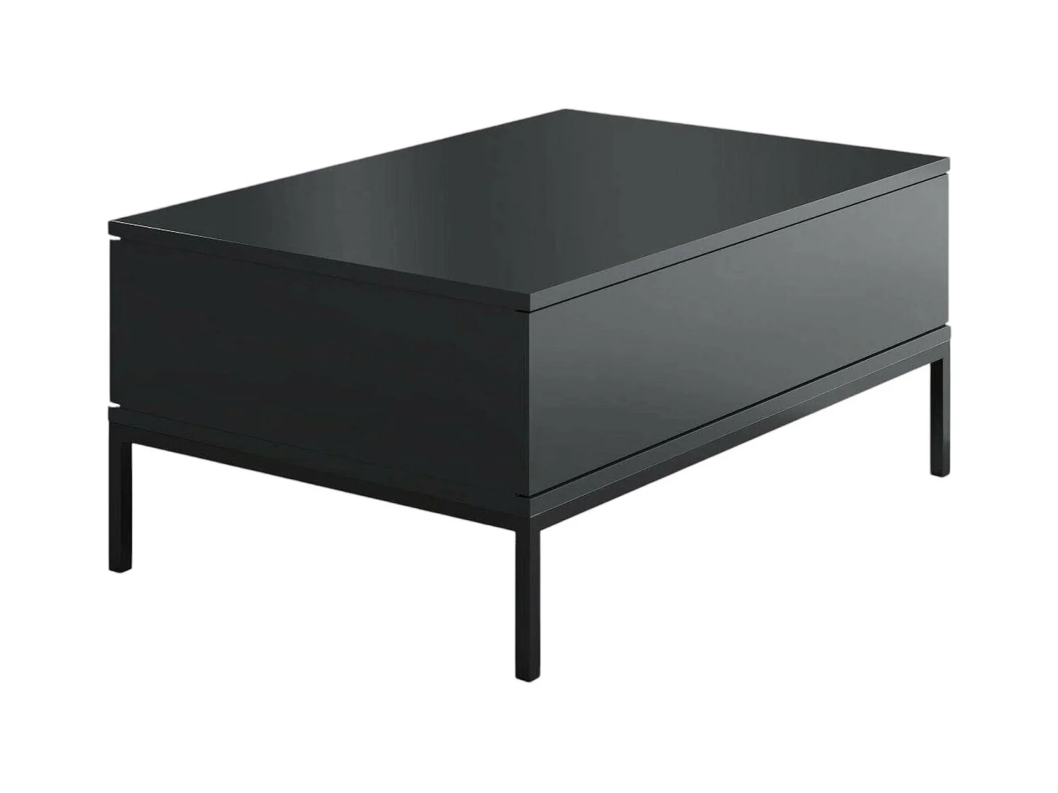 Mesa de centro Dfiamozz, Mesa de café, Suporte de revistas para sofá, Prateleira para sala de estar, 90x60h40 cm, Antracite e Preto