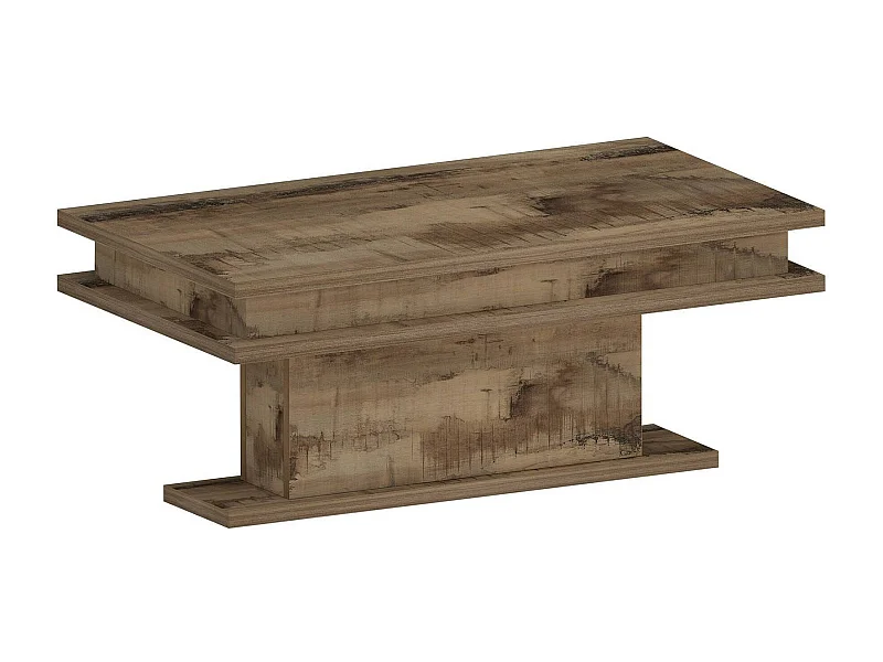 Dmora - Tavolino da salotto Iside, 100x55h42 cm, Acero con luce LED