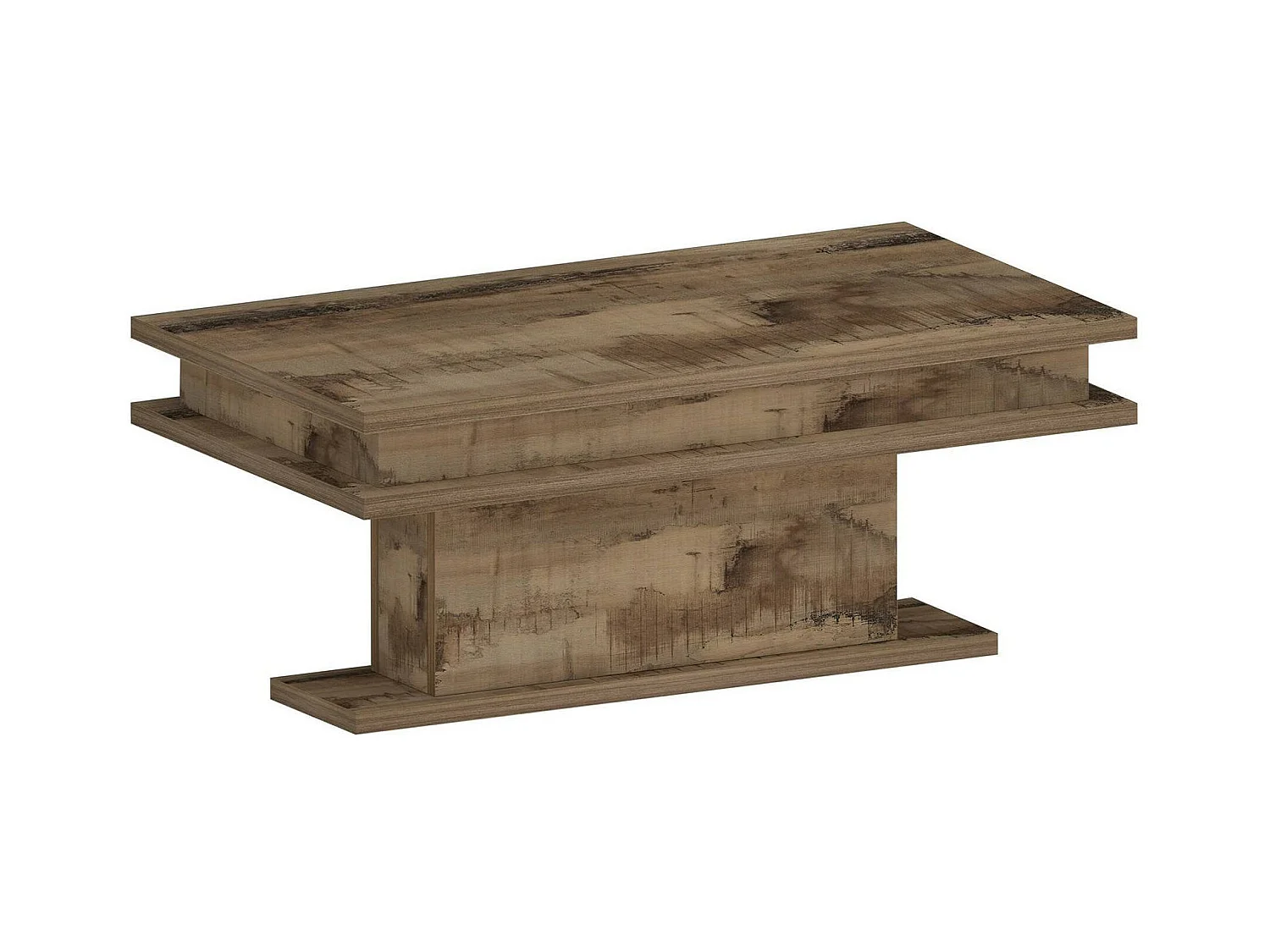 Table basse Léon, Table basse de salon, Meuble bas de rangement, Table basse, 100x55h42 cm, Érable avec lumière LED