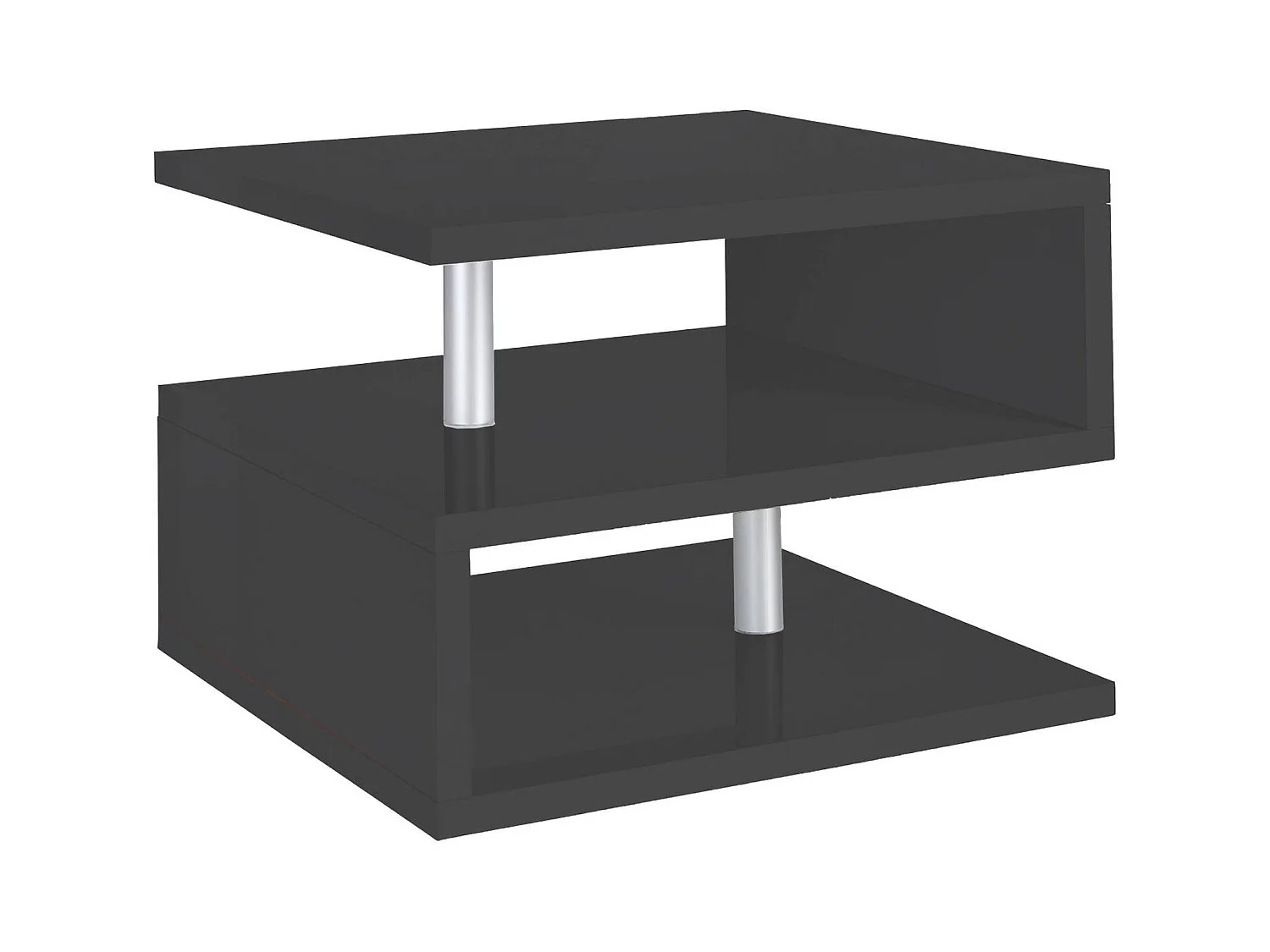 Table basse Gianni, Table basse de salon, Meuble de rangement bas, Table basse, 55x55h41 cm, Anthracite