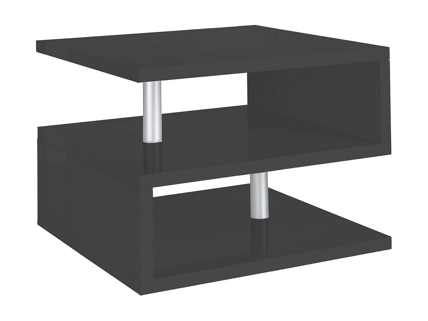 Couchtisch Dcalligari, Wohnzimmer-Couchtisch, niedriges Aufbewahrungselement, Couchtisch, 55x55x41 cm, Anthrazit