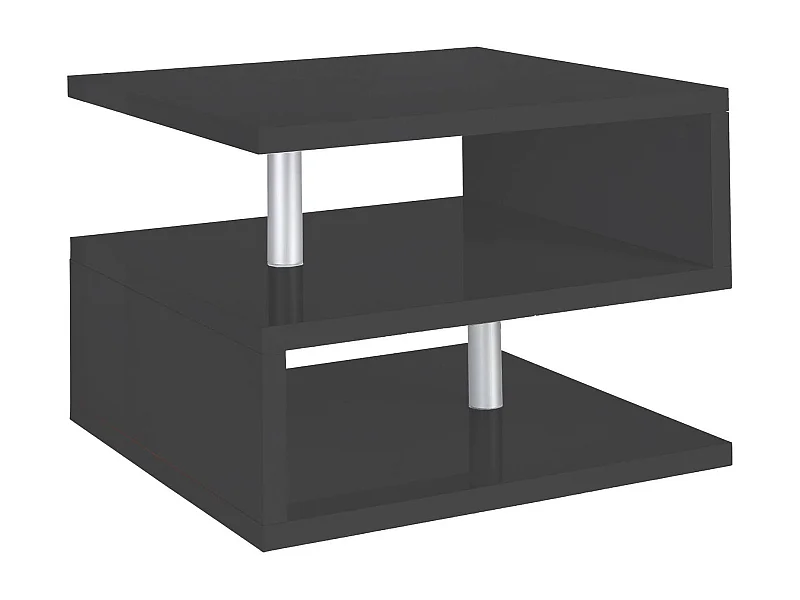 Couchtisch Dcalligari, Wohnzimmer-Couchtisch, niedriges Aufbewahrungselement, Couchtisch, 55x55x41 cm, Anthrazit