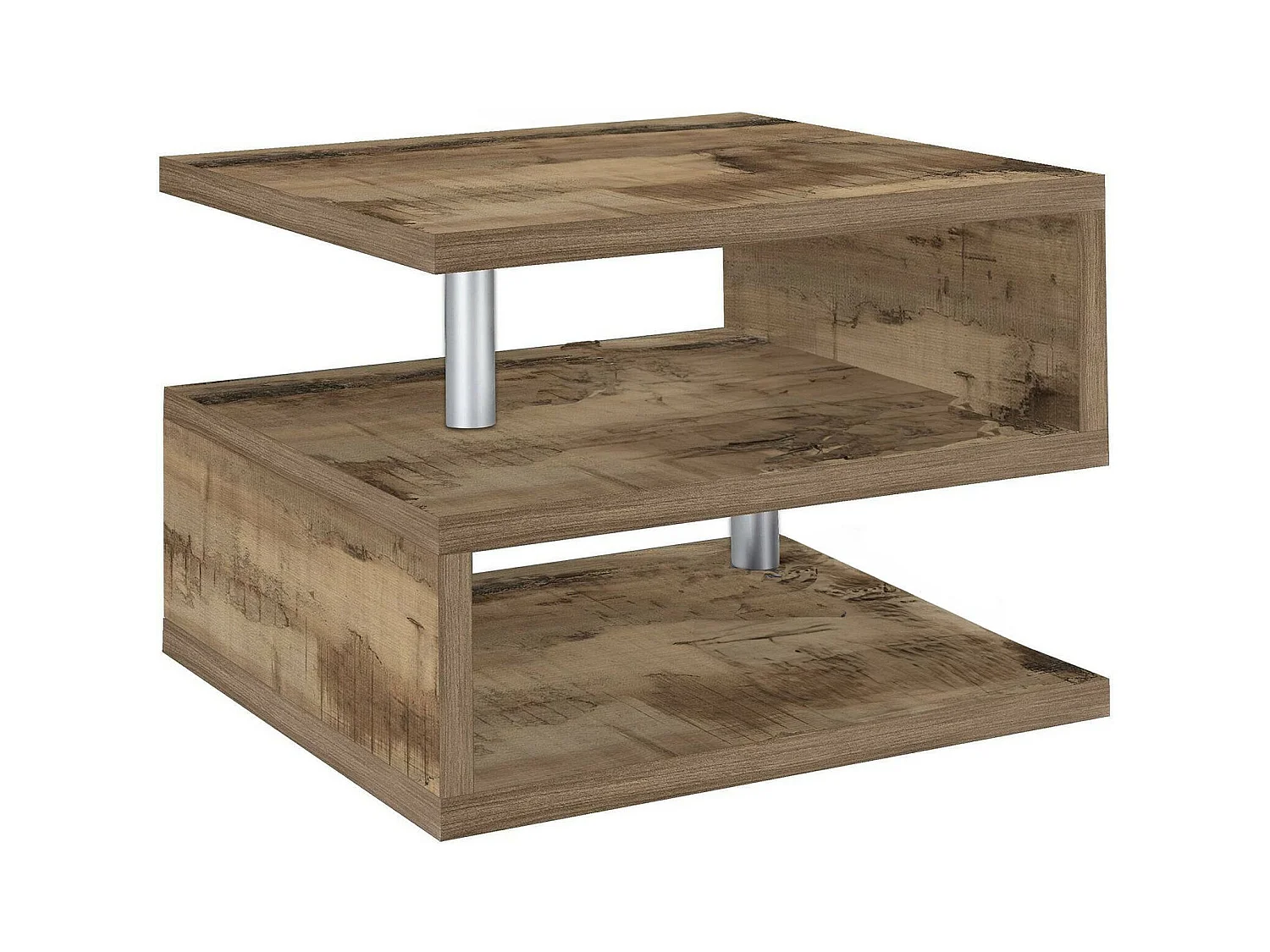 Table basse Gianni, Table basse de salon, Meuble de rangement bas, Table basse, 55x55h41 cm, Érable
