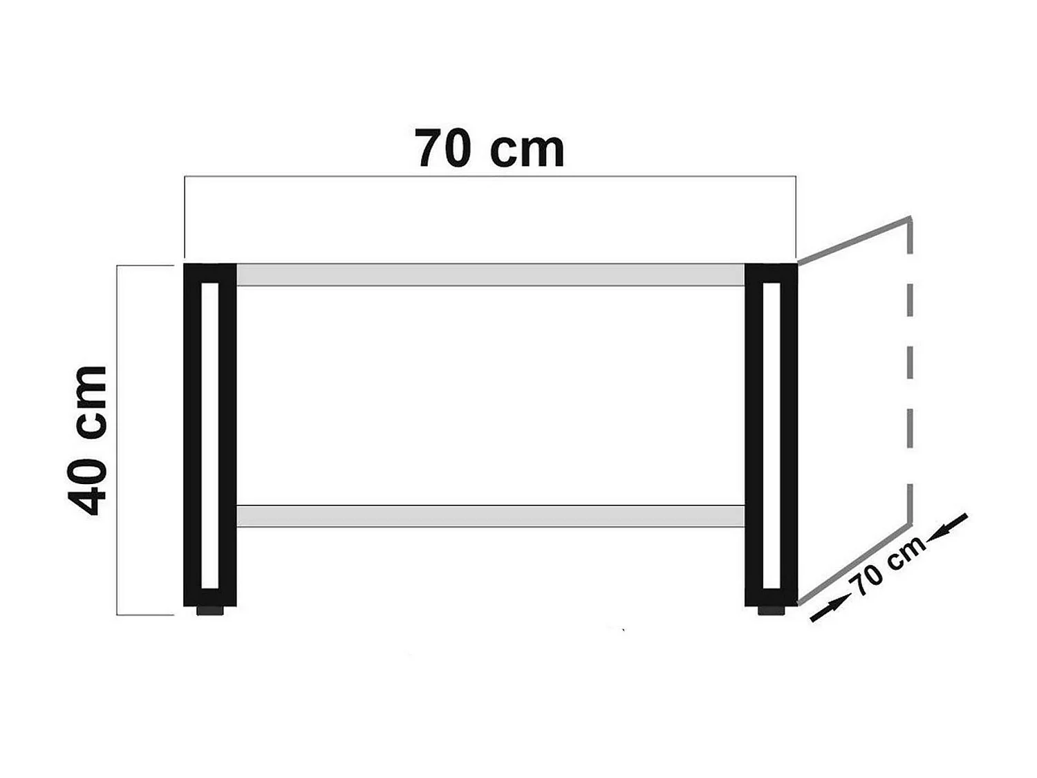 Mesa de café Dpierozz, Mesa de centro baja, Revistero para sofá, Estante de la sala de estar, 70x70h40 cm, Roble y Negro