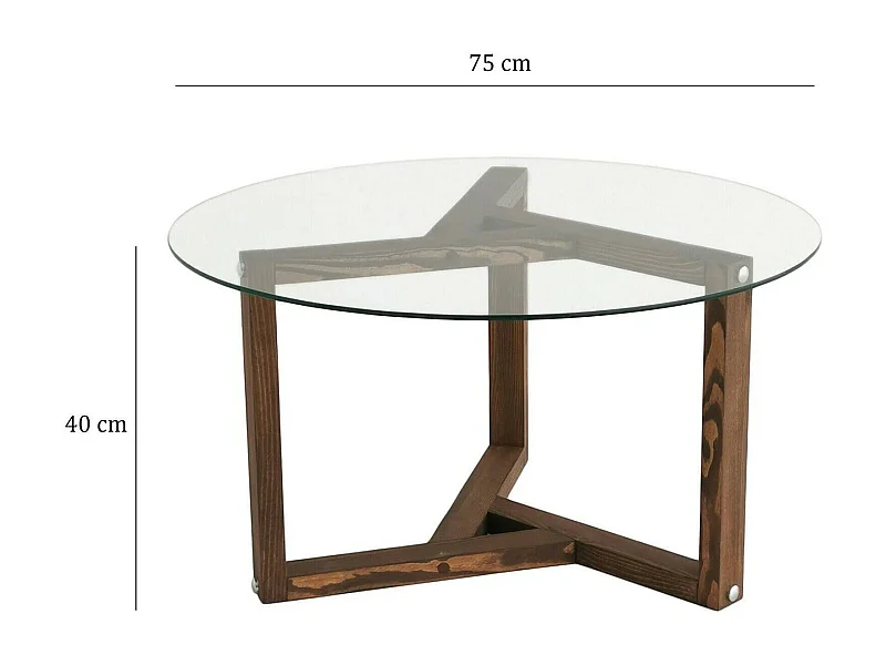 Table basse Phaedra, Table basse, Porte-revues pour canapé, Etagère de salon, 75x75h40 cm, Noyer