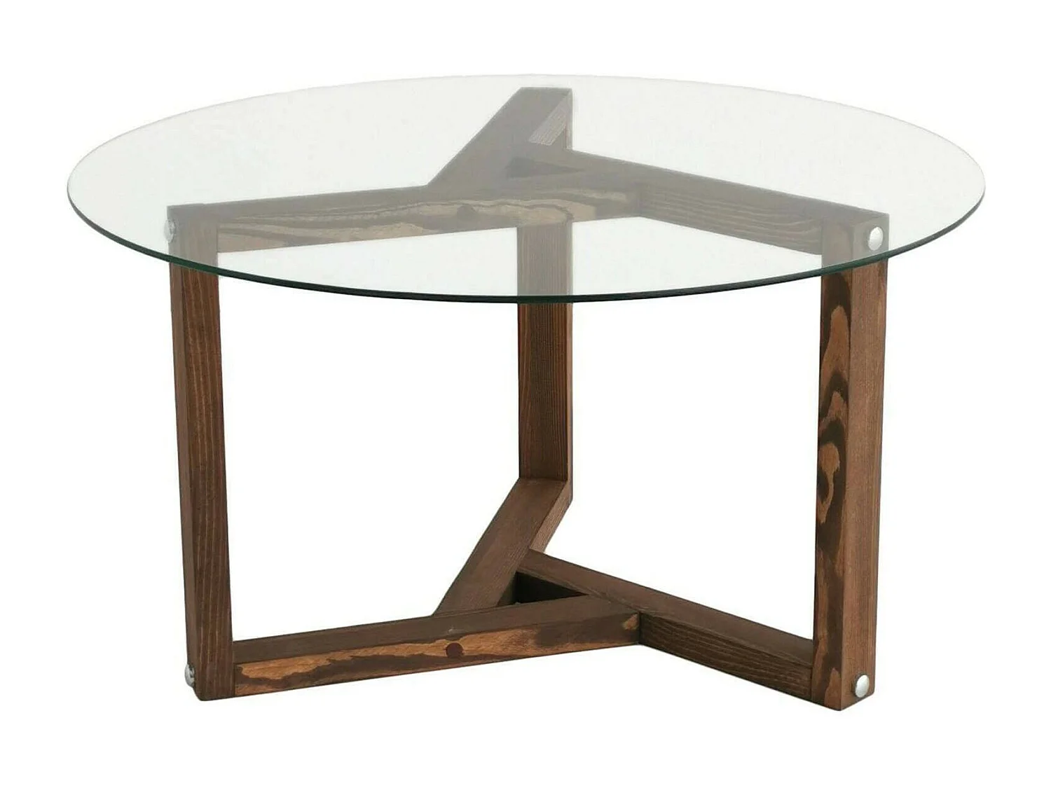 Mesa de café Dperalt, Mesa de café, Suporte de mesa para sofá, Prateleira para sala de estar, 75x75h40 cm, Nogueira