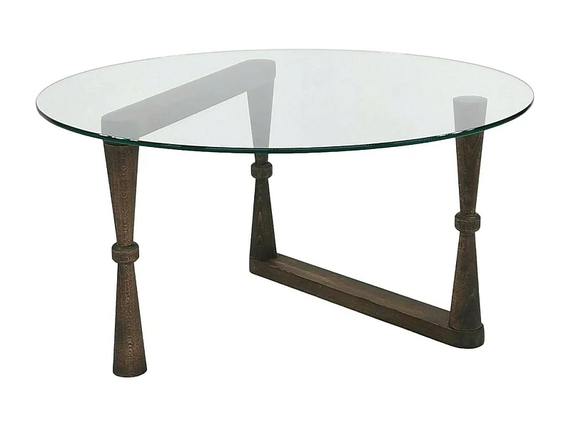 Mesa de caféSala de estar Dpobeg, Mesa baixa para café, Porta-revistas para sofá, Prateleira para sala de estar, 80x80h41 cm, Noz