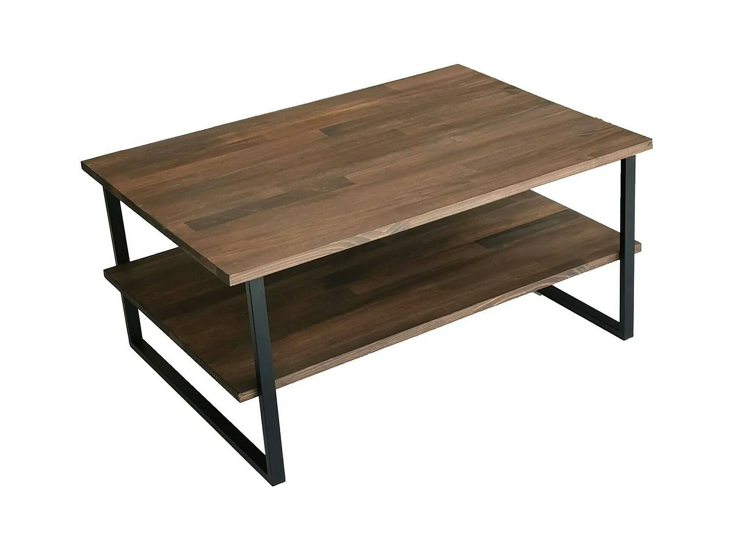 Table basse Errai, Table basse, Porte-revues pour canapé, Etagère de salon, 85x60h40 cm, Noyer