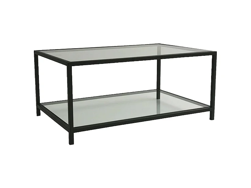 Table basse Diphda, Table basse, Porte-revues pour canapé, Etagère de salon, 90x60h40 cm, Taupe et Noir