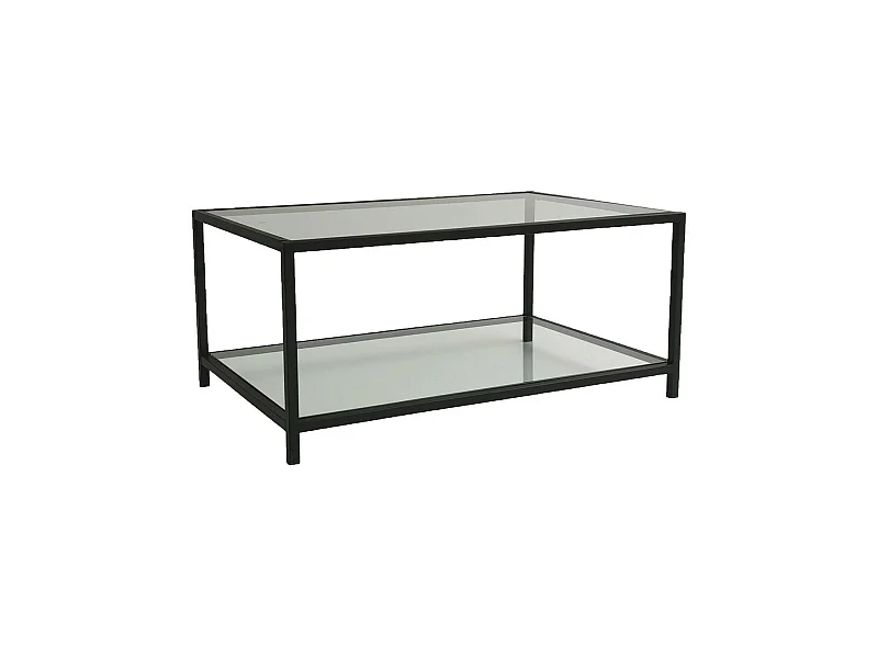 Table basse Diphda, Table basse, Porte-revues pour canapé, Etagère de salon, 90x60h40 cm, Taupe et Noir