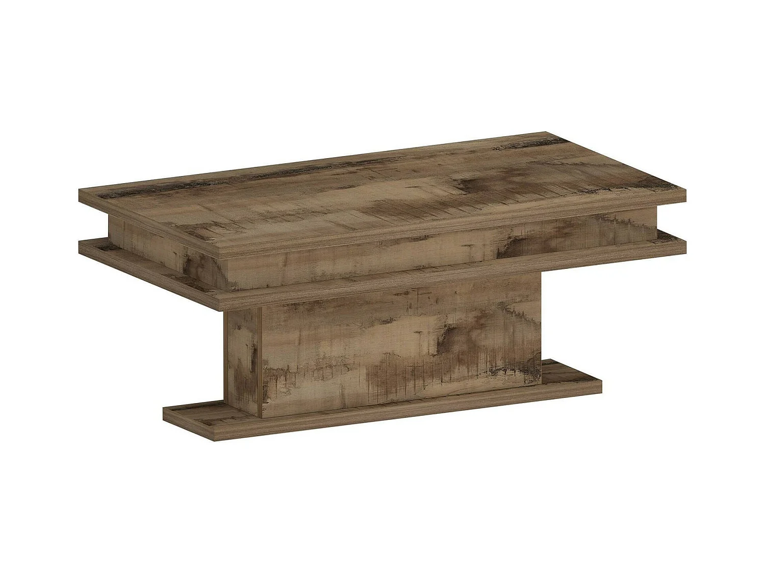 Table basse Léon, Table basse de salon, Meuble bas de rangement, Table basse, 100x55h42 cm, Érable