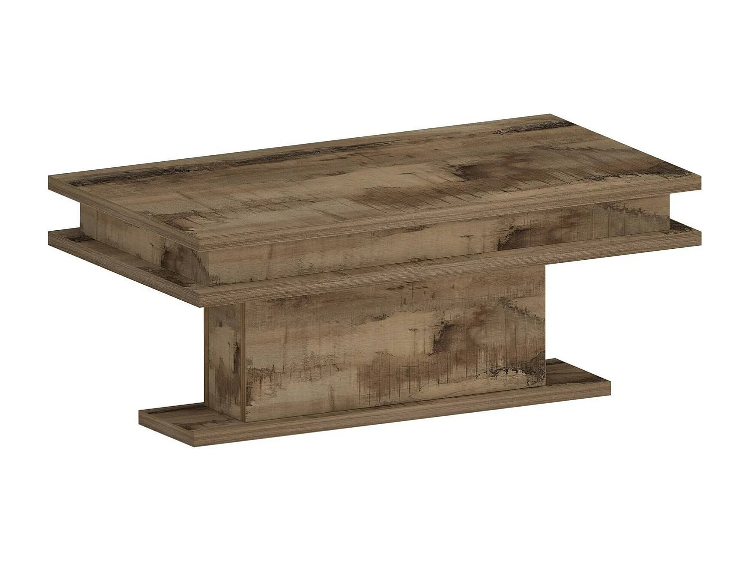 Table basse Léon, Table basse de salon, Meuble bas de rangement, Table basse, 100x55h42 cm, Érable