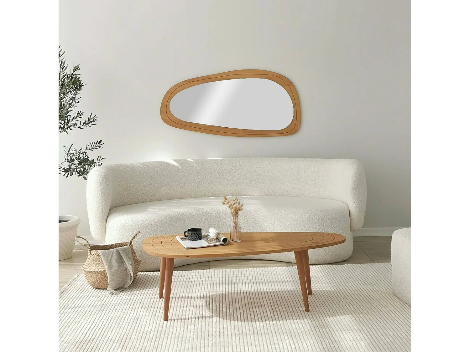 Dmora - Tavolino da salotto Eugenia, 115x50h38 cm, Rovere