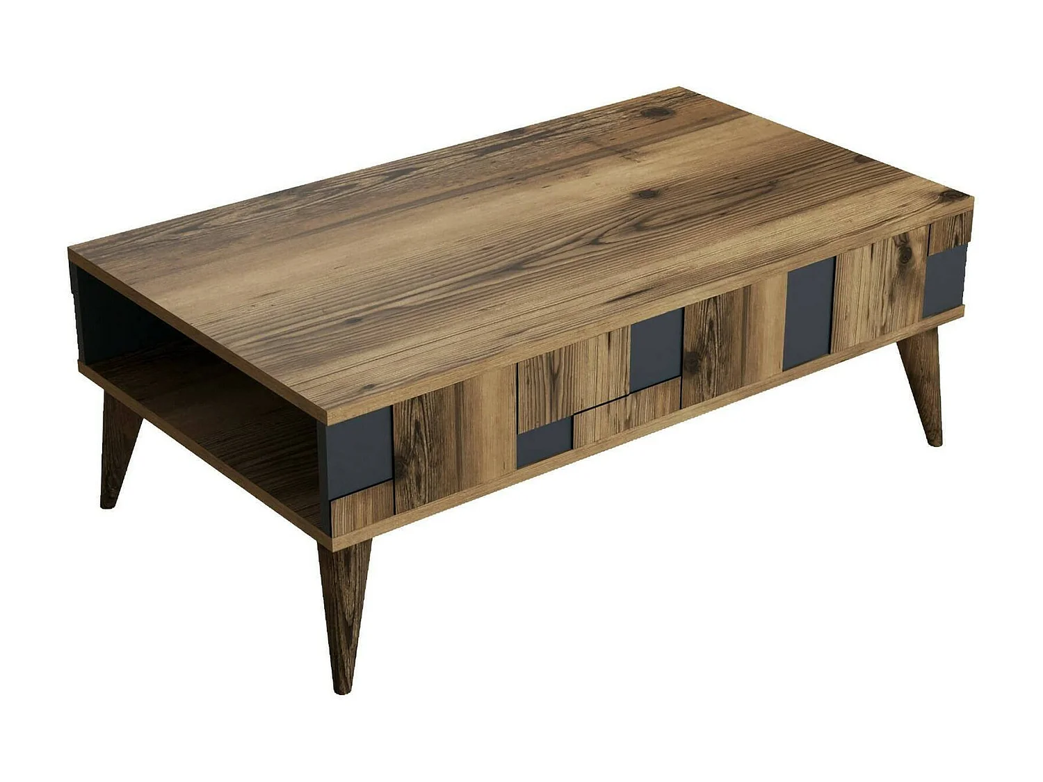 Tavolino da Salotto Yang, Portariviste, 60x105x37.6h cm Nero Antracite